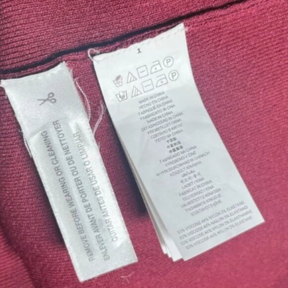 Michael Kors Mock Neck Midi Bodycon Sleeveless Dress - Small in Burgundy/Plum - Picture 6 of 6